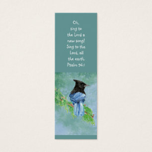 Stellar Jay Bird Scripting Bijbel Bladwijzer Mini Visitekaartjes