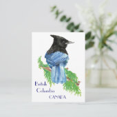 Stellar Jay, British Columbia, Bird, Natuur Briefkaart (Staand voorkant)