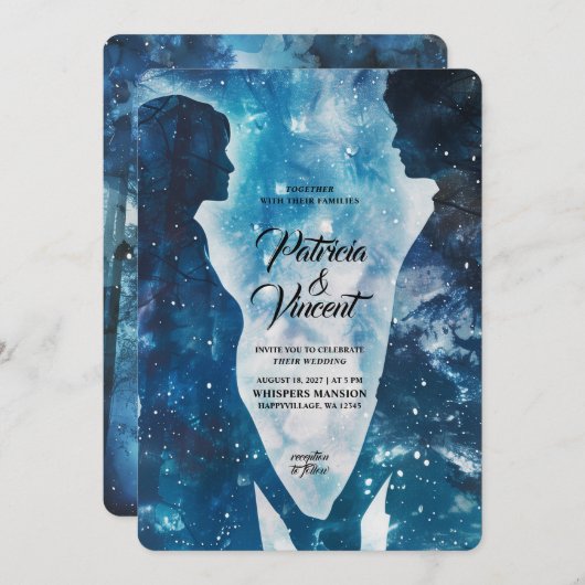 Stellar Liefde Paar Bruiloft Kaart (Voorkant / Achterkant)