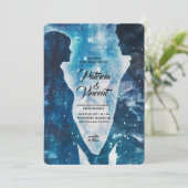 Stellar Liefde Paar Bruiloft Kaart (Staand voorkant)