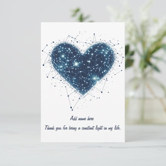 Stellar Love - gepersonaliseerde bedankkaart (Staand voorkant)