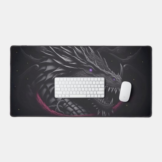 Stellar Majesty: Een gotische kosmische draak bure Bureaumat (Keyboard & Muis)