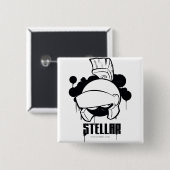 Stellar MARVIN DE MARTIAN™ Vierkante Button 5,1 Cm (Voorkant /achterkant)