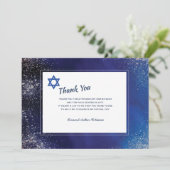 Stellar Night Bar Mitzvah Dankkaart Kaart (Staand voorkant)