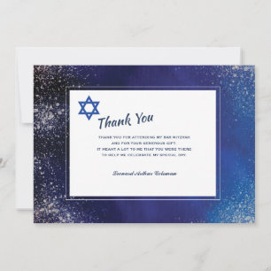 Stellar Night Bar Mitzvah Dankkaart Kaart