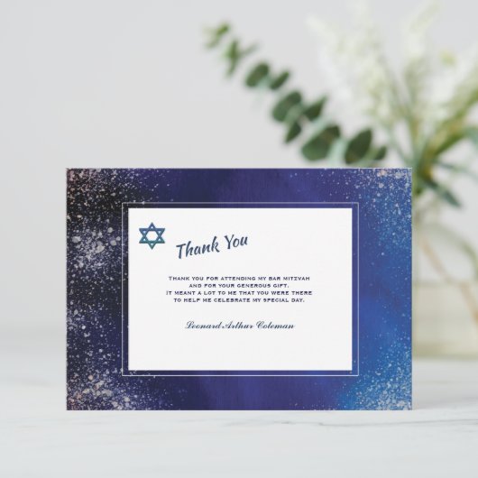 Stellar Night Bar Mitzvah - Hartelijk dank Kaart (Staand voorkant)