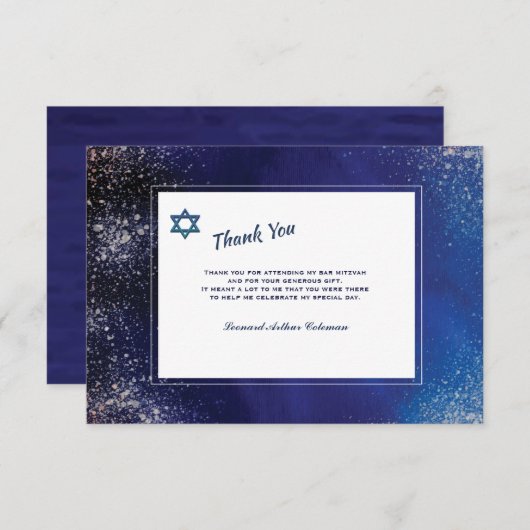 Stellar Night Bar Mitzvah - Hartelijk dank Kaart (Voorkant / Achterkant)