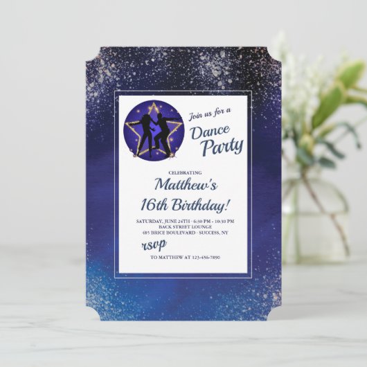 Stellar Night Invitation Kaart (Staand voorkant)