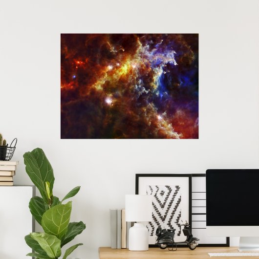 Stellar Nursery in Rosette Nebula Poster (Thuiskantoor)