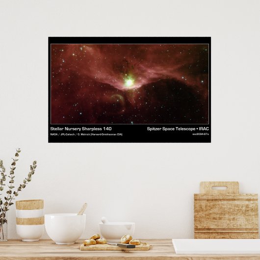 Stellar Nursery Sharpless 140 - Spitzer Telescope Poster (Keuken)