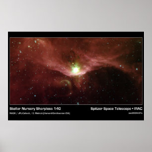 Stellar Nursery Sharpless 140 - Spitzer Telescope Poster