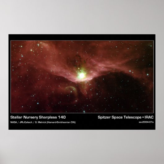 Stellar Nursery Sharpless 140 - Spitzer Telescope Poster (Voorkant)