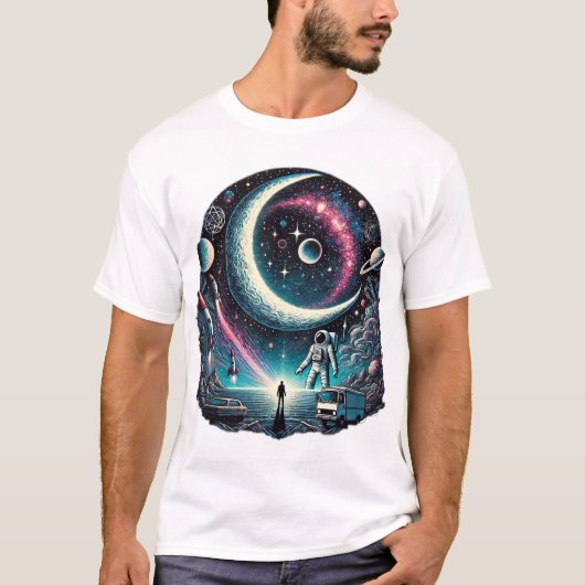 Stellar Odyssey: Gravity's Embrace & Whispers of I T-shirt (Voorkant)