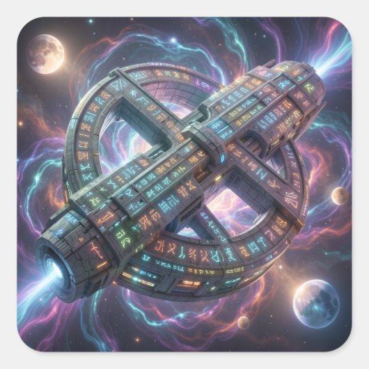 Stellar Path – Journey Through the Universe´8 Vierkante Sticker (Voorkant)