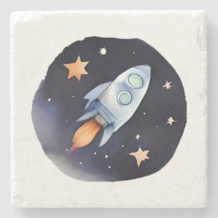 Stellar Rocket Adventure Stenen Onderzetter