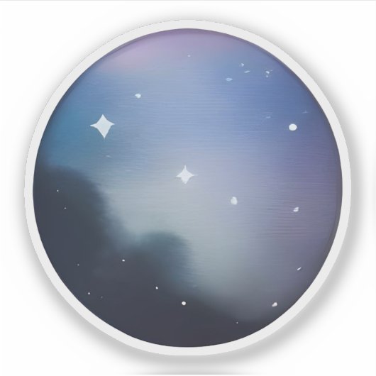Stellar Serenity: Abstracte Sterrennacht Sticker (Voorkant)