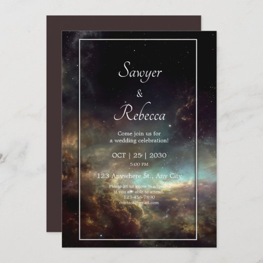 Stellar Sky Wedding Uitnodiging (Voorkant / Achterkant)