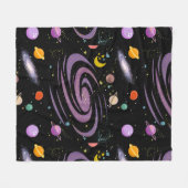 Stellar Slumber Galactische Dromen Fleece Deken (Voorkant (Horizontaal))