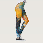 Stellar Splash Blauwe Achtergrond Kleur Burst Patr Leggings (Rechts)