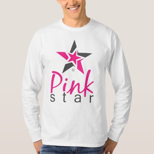 Stellar Style: Pink Star T-shirt met lange mouwen (Voorkant)