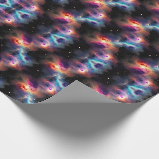 Stellar Symphony Galactic Nebulas Patroon Cadeaupapier (Hoek)
