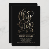 Stellar Year BEWERKBARE KLEUR Afstudeeruitnodiging Kaart (Voorkant / Achterkant)