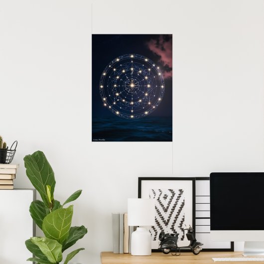 Stellar Zodiac Constellation Mandala - Sterrenmuur Poster (Thuiskantoor)