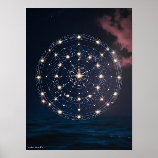 Stellar Zodiac Constellation Mandala - Sterrenmuur Poster (Voorkant)