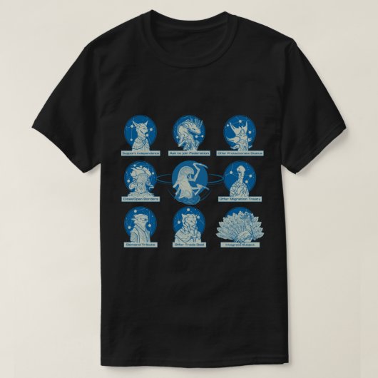 Stellaris Leviathan and other species. T-Shirt (Design voorkant)