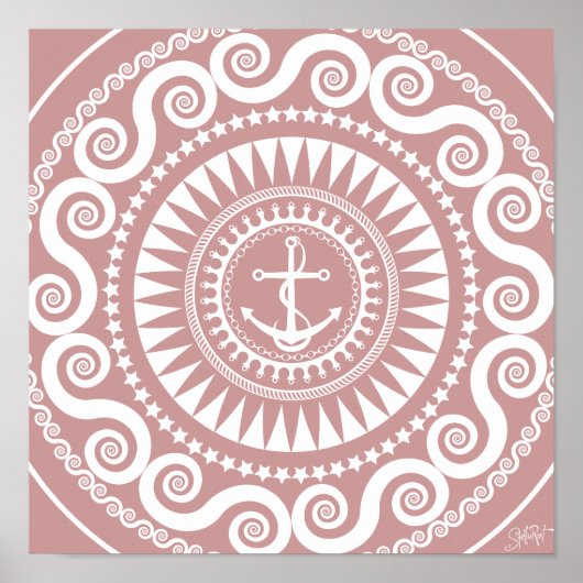 StellaRoot Anchor Down Baby Paarse Preppy Poster (Voorkant)