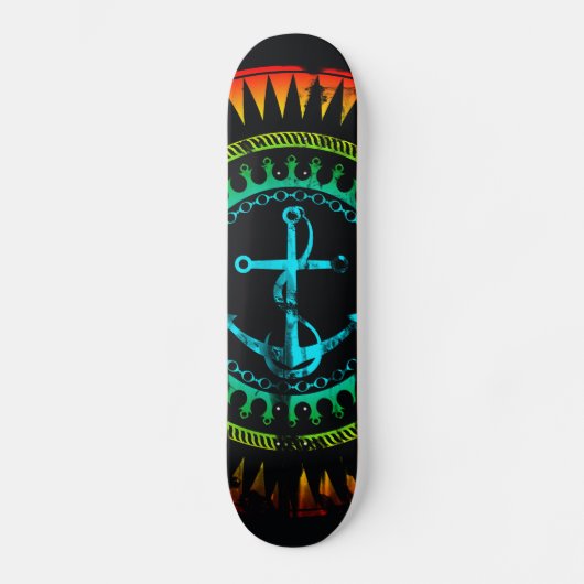 StellaRoot Anchor Down Gradient Grunge Verzadigd Persoonlijk Skateboard (Voorkant)