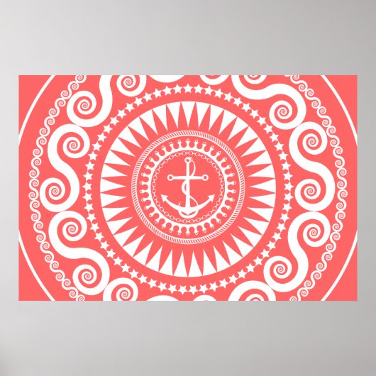 StellaRoot Anchor Down Pink Preppy Poster (Voorkant)