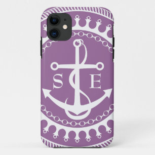 StellaRoot Ankertje Paars Preppy Personaliseer Case-Mate iPhone Case