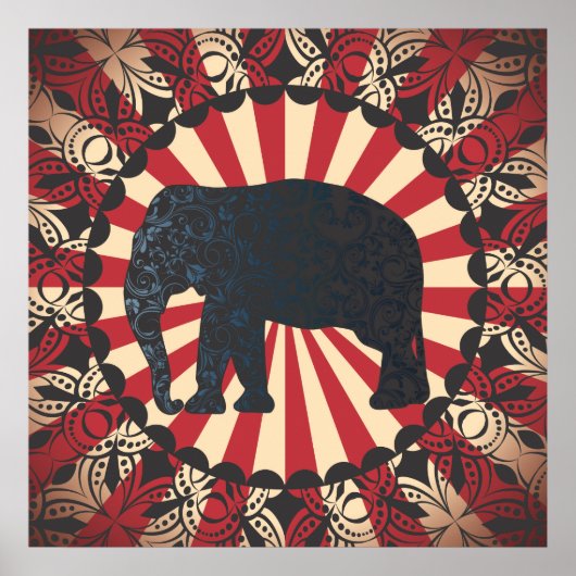 StellaRoot  Circus Elephant Free Mandarin Poster (Voorkant)