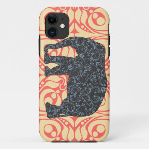 StellaRoot Damask Elephant Vinatge Preppy iPhone 11 Hoesje
