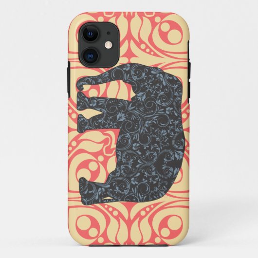 StellaRoot Damask Elephant Vinatge Preppy Case-Mate iPhone Case (Achterkant)