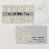 StellaRoot Design Damask Grunge Visitekaartje (Voorkant / Achterkant)