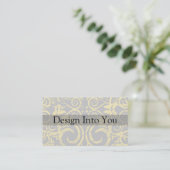 StellaRoot Design Damask Grunge Visitekaartje (Staand voorkant)