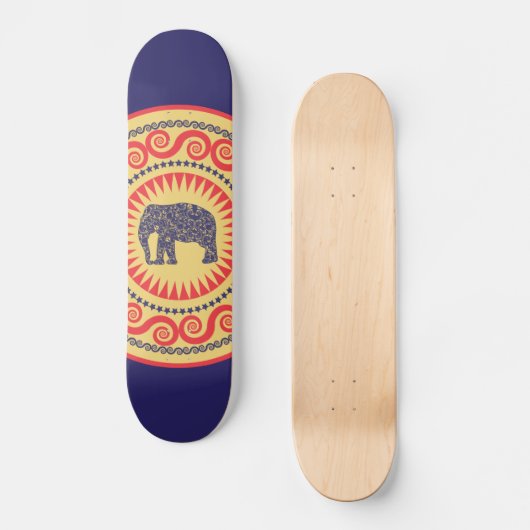 StellaRoot Elephant  Burnt Damask Persoonlijk Skateboard (Voorkant)