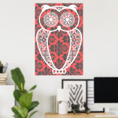 StellaRoot Hoot Owl  Damask Print (Thuiskantoor)