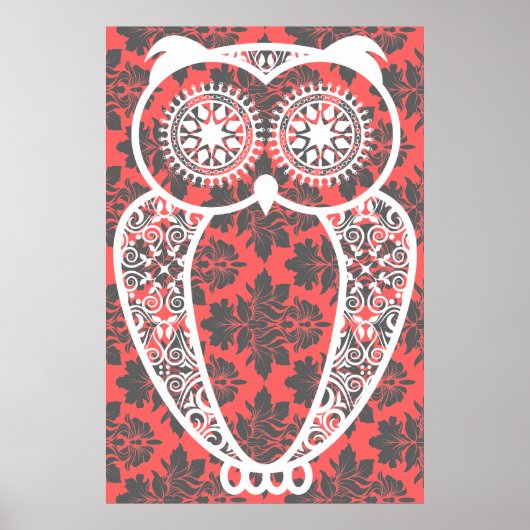 StellaRoot Hoot Owl  Damask Print (Voorkant)