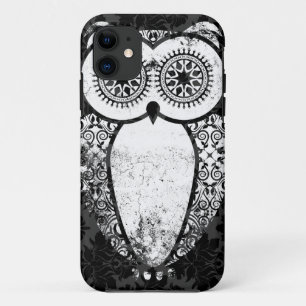 StellaRoot Hootie Owl Damask Grunge iPhone 11 Hoesje