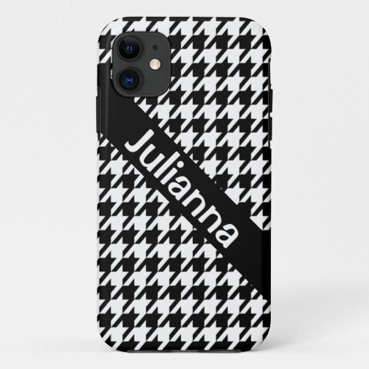 StellaRoot Houndstooth Black Vintage Case-Mate iPhone Case (Achterkant)