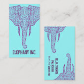 StellaRoot Peace Elephant-Visitekaartje op blauw Visitekaartje (Voorkant / Achterkant)