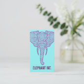 StellaRoot Peace Elephant-Visitekaartje op blauw Visitekaartje (Staand voorkant)