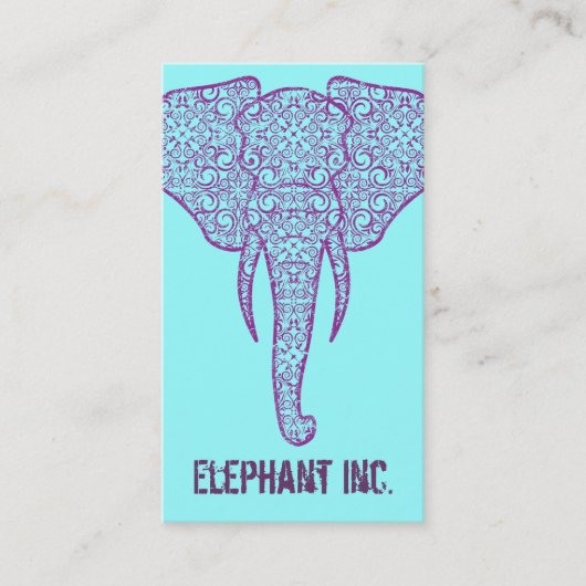 StellaRoot Peace Elephant-Visitekaartje op blauw Visitekaartje (Voorkant)