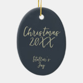 Stellar's Jay Bird Schilderij Custom Year Christma Keramisch Ornament (Achterkant)