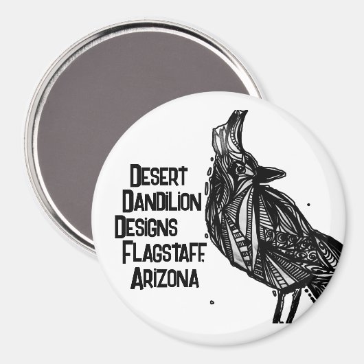 Stellar's Jay Magnet van Desert Dandilion Design (Voorkant / Achterkant)
