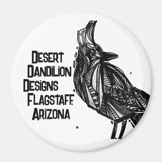 Stellar's Jay Magnet van Desert Dandilion Design (Voorkant)