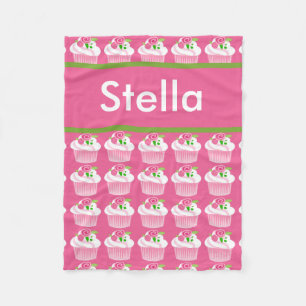 Stella's persoonlijke cupcake gebak fleece deken